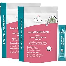 Earth Mama Organic LactaHYDRATE Lactation Drink Mix, 15 Servings USDA Certified Organic Hydration Drink with Herbs Used to Help Support Breastmilk Supply* for Breastfeeding Moms Pack of 2