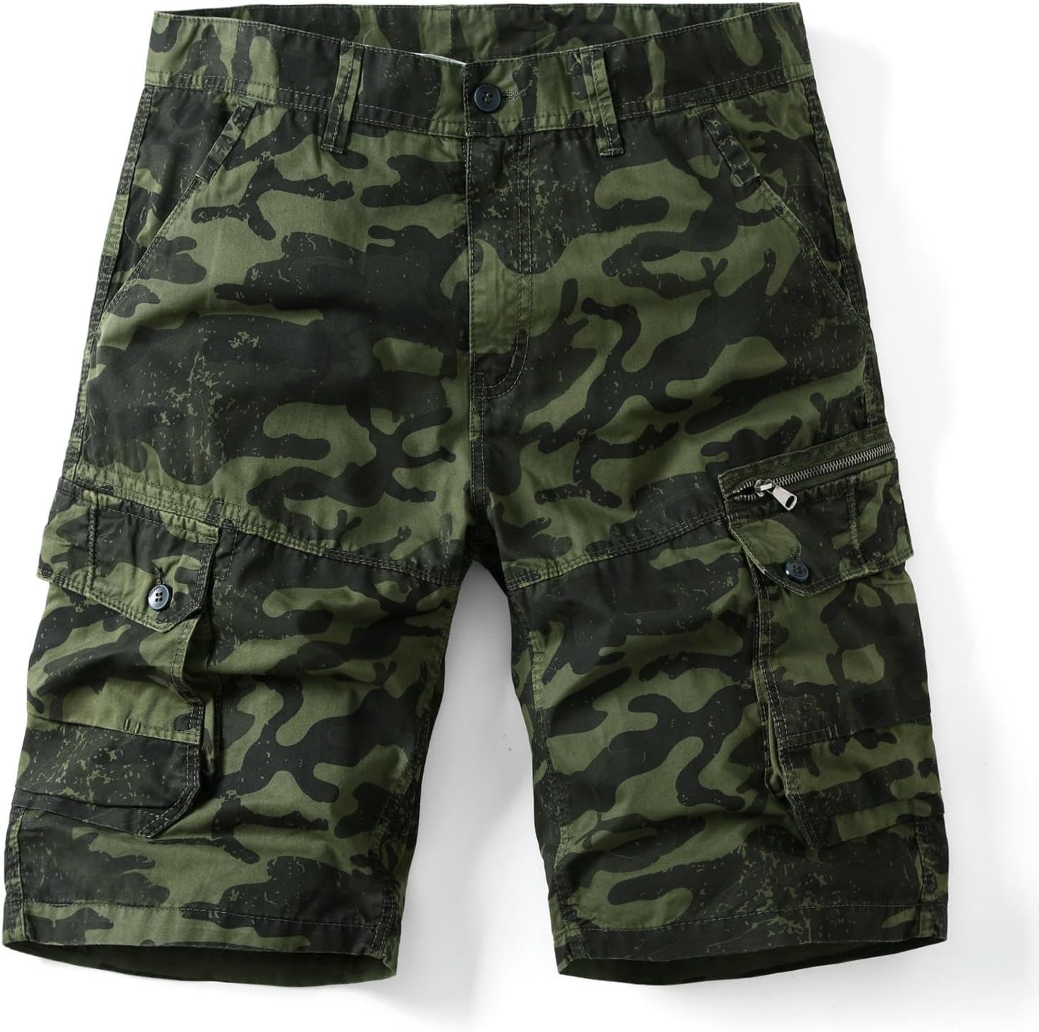 Men's Summer Loose 5-Point Multi-Pocket Casual Mid-Length Beach Shorts