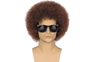 70s 80s Men's Bob Ross Afro Bob Party Disco Glueless Glueless Wig Wig