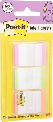 Miniatura 3 de Post-it Pestañas, 1 pulgada, forrado, rosa, verde, naranja, 22 pestañas/color, 66 pestañas/dispensador sobre la marcha (686L-PGO)