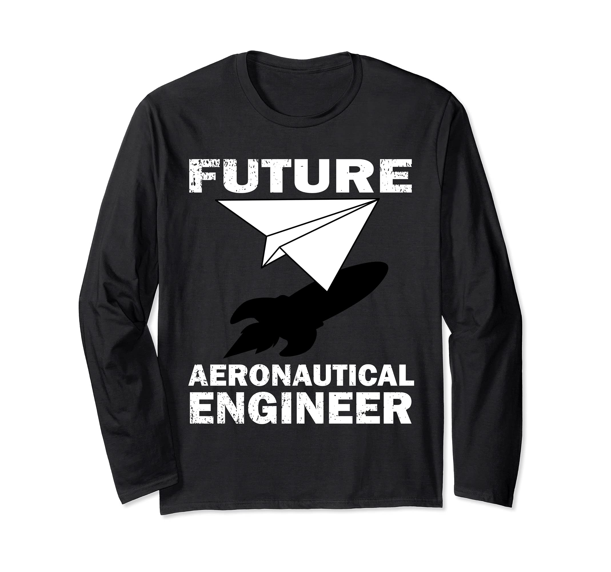 Future Aeronautical Engineer Graduation Paper Plane Engineer Long Sleeve T-Shirt, Black