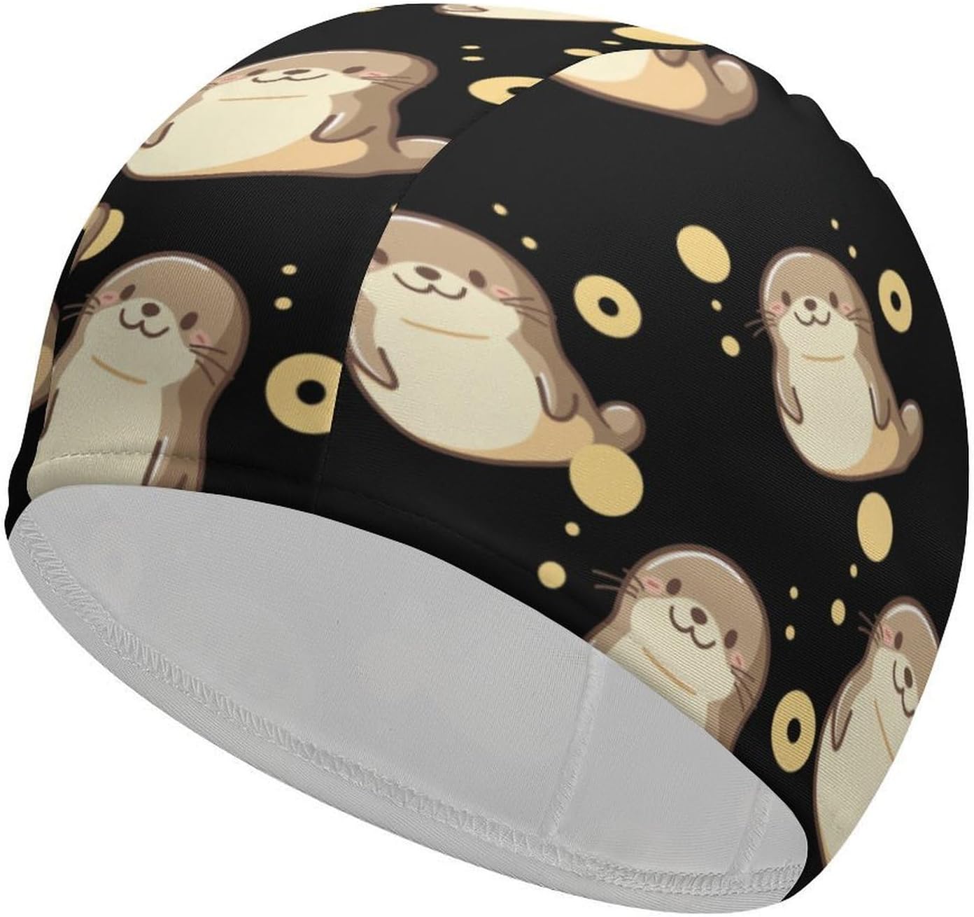 Cute Seals Womens Swim Cap for Men Adult Swimming Hat Curly Short Medium Long Hair