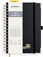 Vista 29 de POPRUN Lined Spiral Journal Notebook for Women & Men, 7-1/4" x 9-1/2", 220 Numbered Pages, College Ruled Hardcover Notebook for Work, Journals for