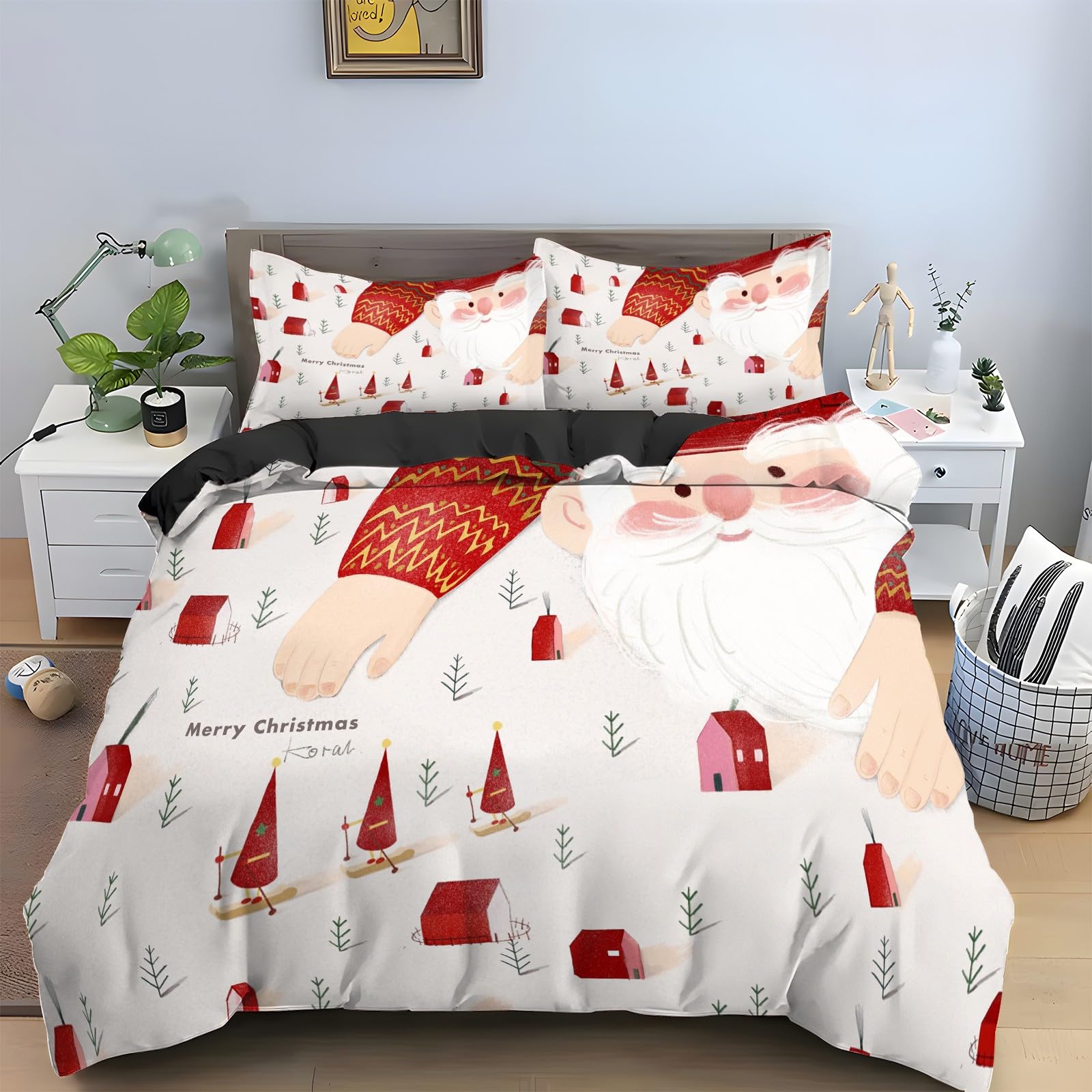 Housse de couette 220x240 avec fermeture éclair pour changer facilement votre literie de Noël