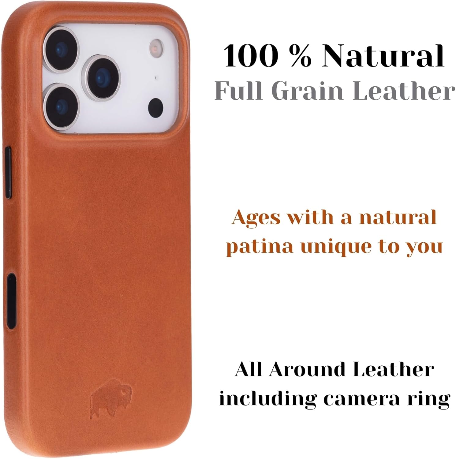 BLACKBROOK Leather Case for iPhone 17 Pro – Arden Handcrafted Slim Snap-On Cover, Full Grain Leather, MagSafe Compatible, Camera & Screen Protection, Elegant Gift Box Tan