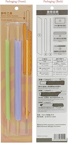 Miniatura 6 de YEQIN Juego de tela de giro rápido, 3 unidades, giradores de tubo de varios tamaños para coser herramientas de bricolaje