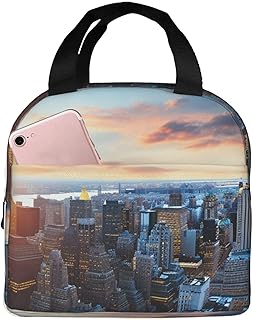 Lunch Bag New York City Skyline Insulated Lunch Box for Women Men Reusable Lunch Tote Cooler Bag for Office Work