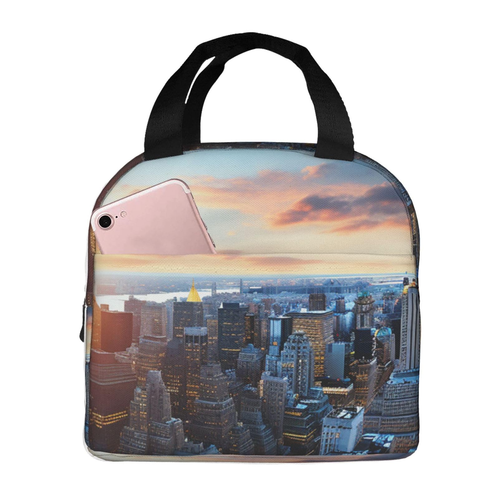Lunch Bag New York City Skyline Insulated Lunch Box for Women Men Reusable Lunch Tote Cooler Bag for Office Work