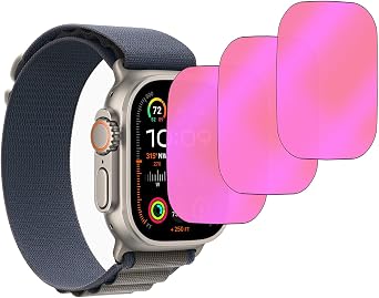 3 Pack Anti-Blue Privacy Tempered Glass for Apple Watch Ultra 3/2 / Watch Ultra 49MM Anti-Spy Screen Protector Film Electroplated Gradient Colorful