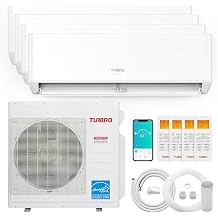 TURBRO 36,000 BTU 4 Zones Mini Split AC/Heating System, 22.5 SEER2, R454B, Ductless Multi Zones Inverter Mini Split Air Conditioner with Heat Pump, WiFi Enabled, Greenland 9Kx3+12K, 230V