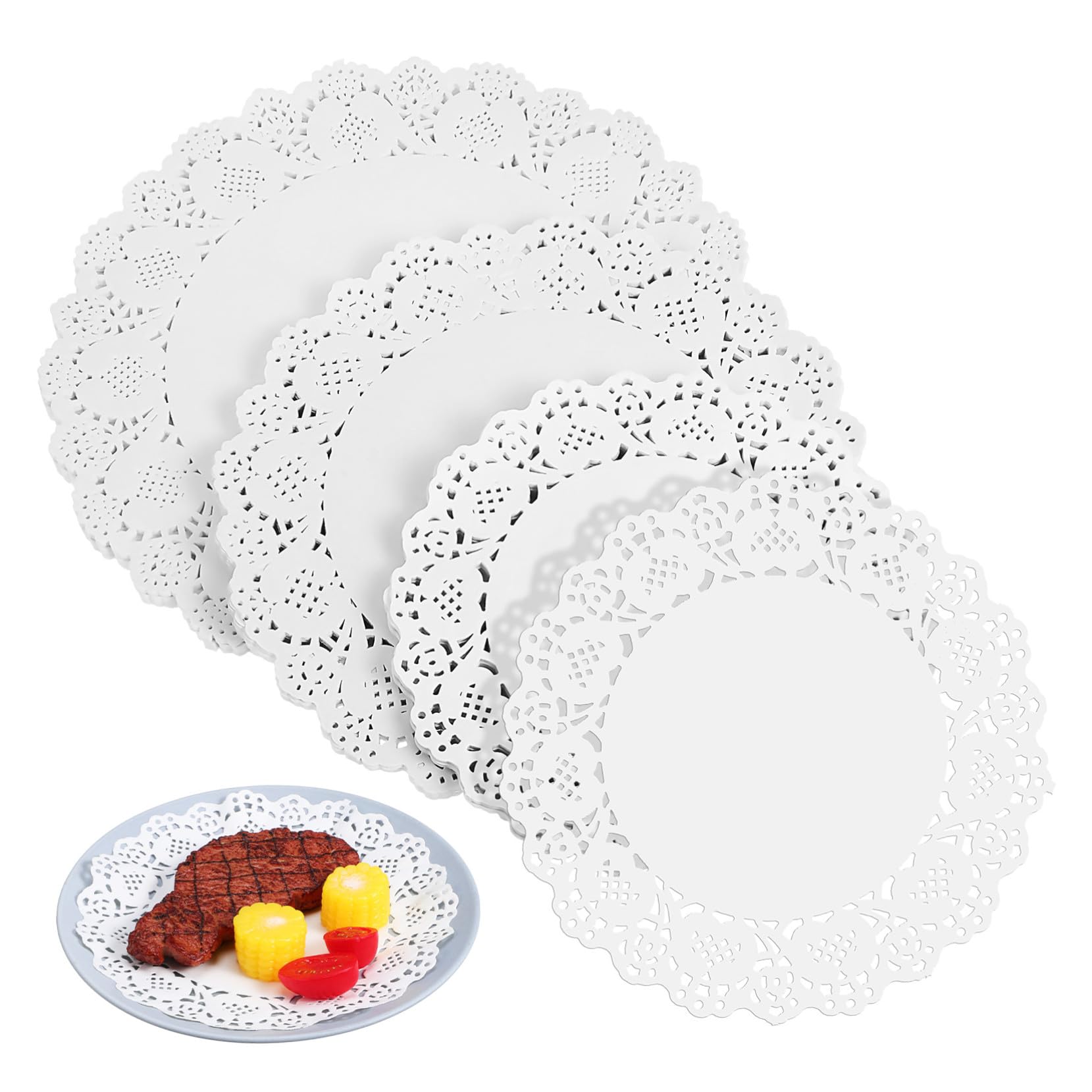 Napperons papier ronds blancs dentelle pour protéger vos tables et valoriser vos buffets