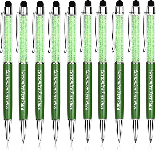 Bolígrafos personalizados Bolígrafos de cristal personalizados con tinta negra Lápiz capacitivo personalizado a granel con tu nombre o masaje para