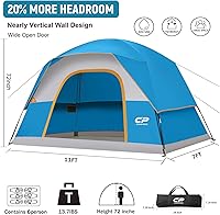 Vista 2 de CAMPROS CP Tents for Camping 2/4/6 Person Tent Waterproof Windproof Double Layer Camping Tent, Easy Setup Dome Tent with Large Mesh Windows & Wider