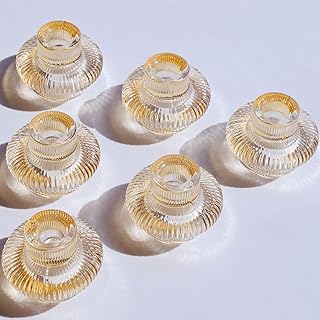 VOHO Champagne Gold Taper Candle Holders for Table Centerpiece, Classic ...