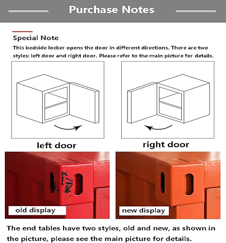 Miniatura 21 de ZHAOYONGLI-End Tables Mesa de noche industrial, vieja, roja, 15.7 x 14.9 x 18.9 pulgadas Oro negro (izquierda),Oro negro (Derecho),Negro-Plata,Azul