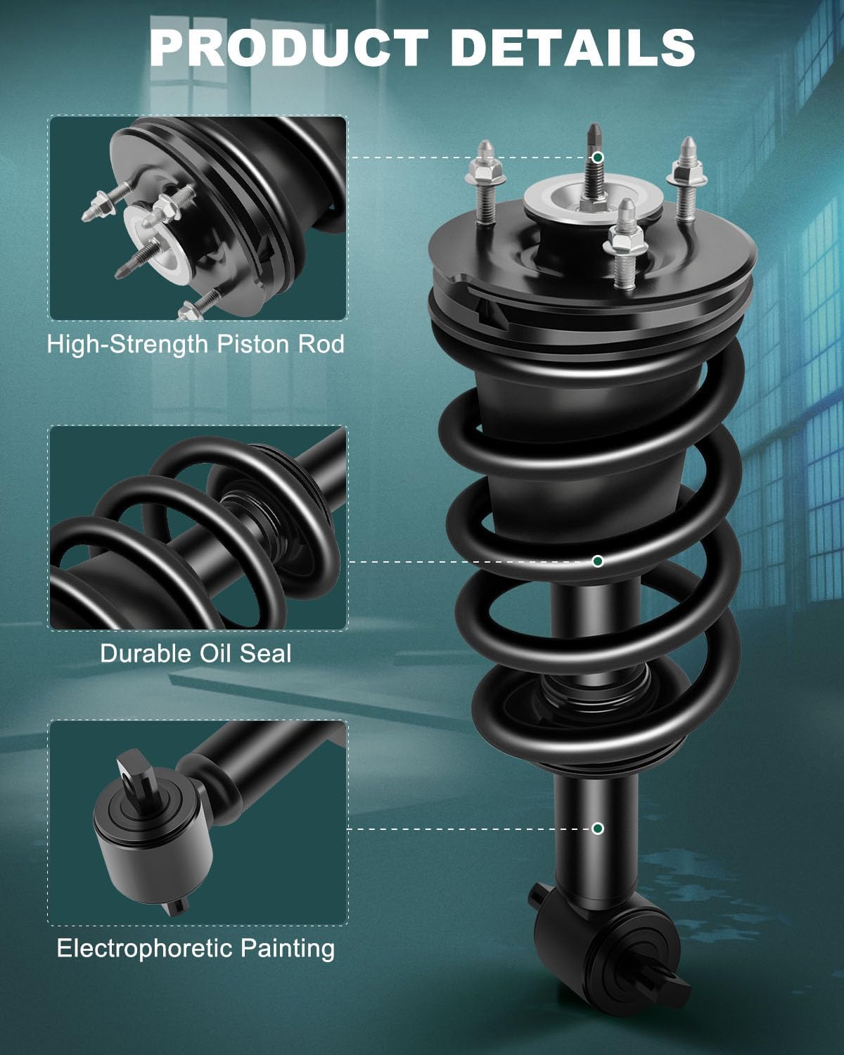 AUTOMUTO - Both (2) Front Pair Driver & Passenger Side Complete Strut & Spring Assembly Replacement for 2014-2017 for Chevrolet Silverado 1500,2014-2017 for GMC Sierra 1500 RWD