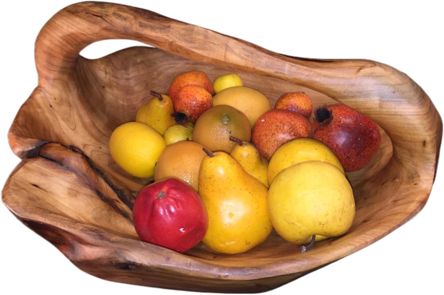 Live Edge Wood Basket with Handle (Extra Large 16-17")