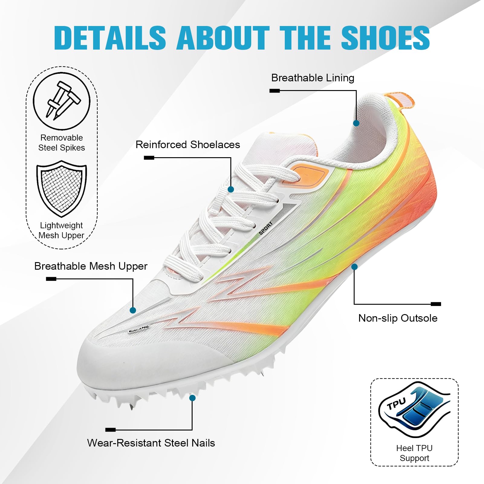 Zapatillas Atletismo con Clavos Zapatos Unisex para Pro Correr