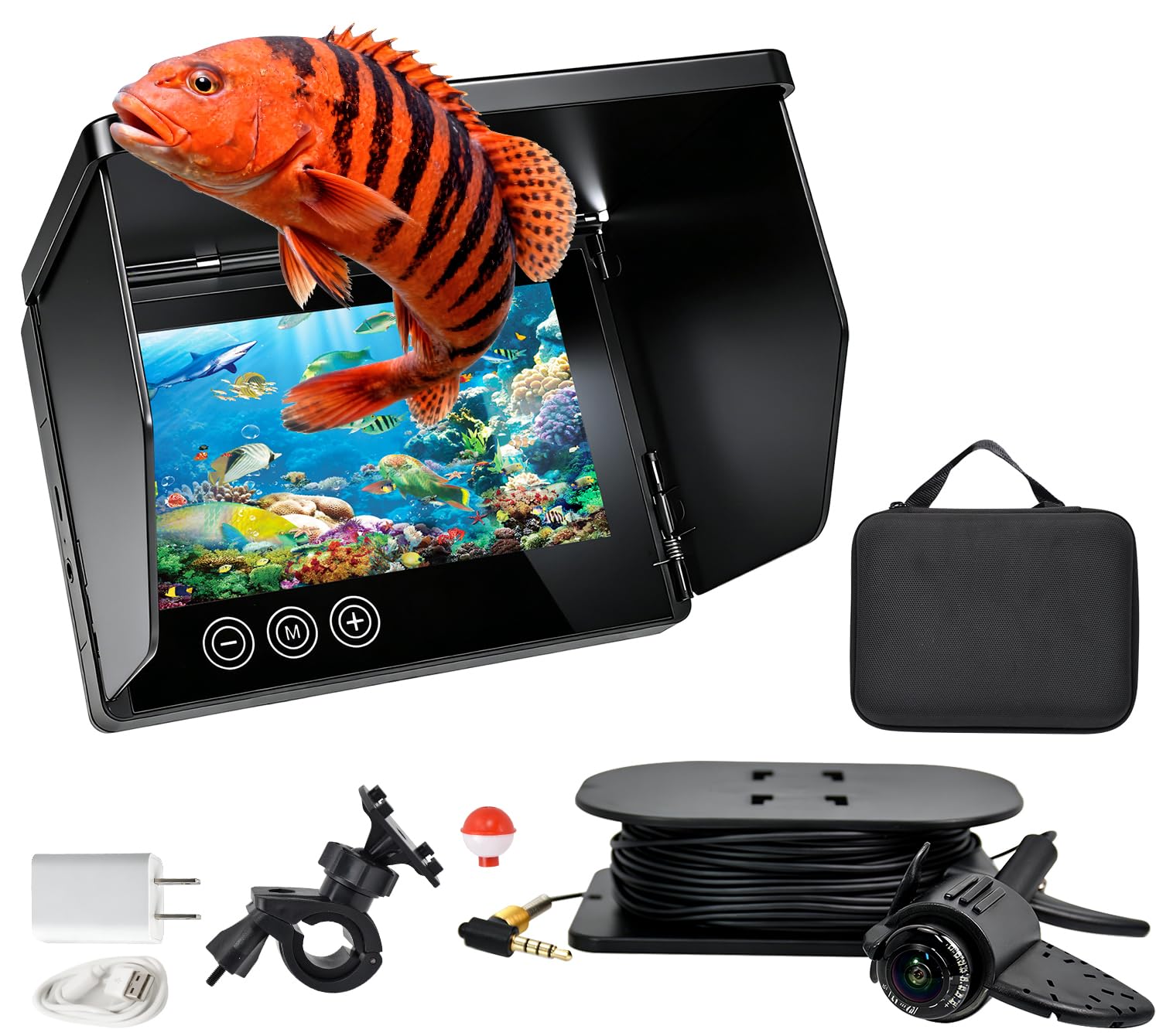 Fish Finder Depth Finder, 5.0 Inch Portable Fishfinder with 800 * 480 HD Display, 100FT/Waterproof IP68, for Kayak/Boat/Ice Fishing, Includes Transducer & Mounting Kit-image-28