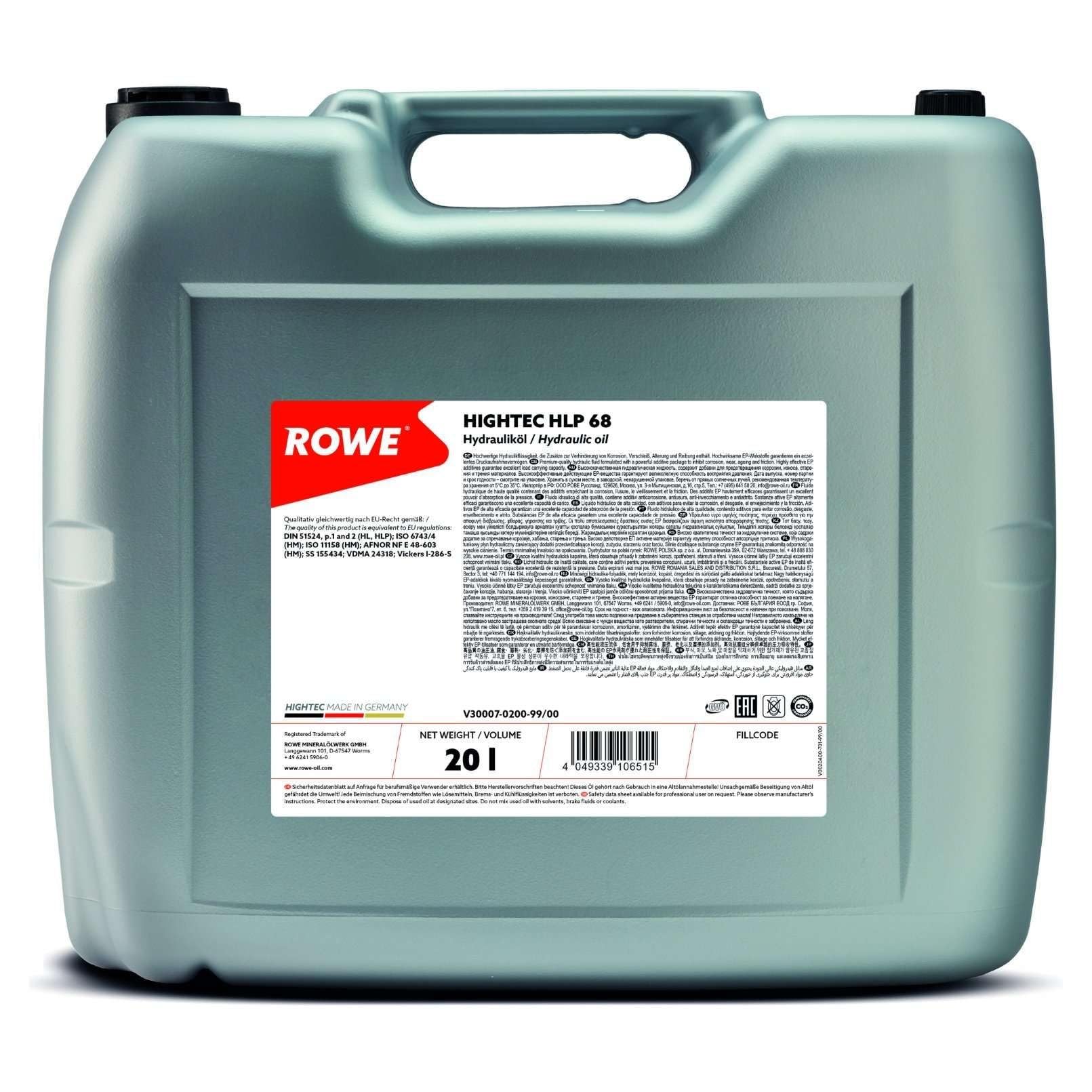 ROWE 30007-0200-99 Aceite hidráulico 20L