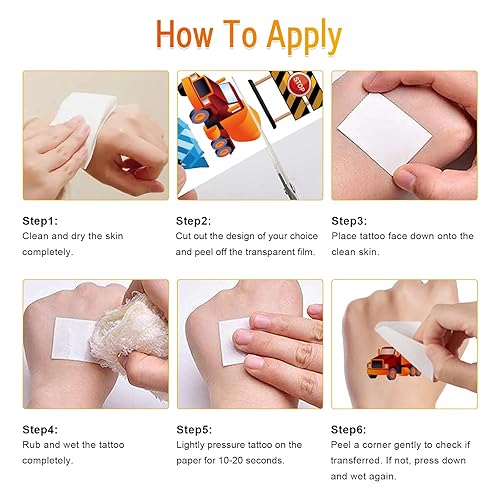 Miniatura 4 de 60 tatuajes temporales de construcción para niños, suministros de fiesta de cumpleaños con temática de construcción, decoraciones para niños, camión