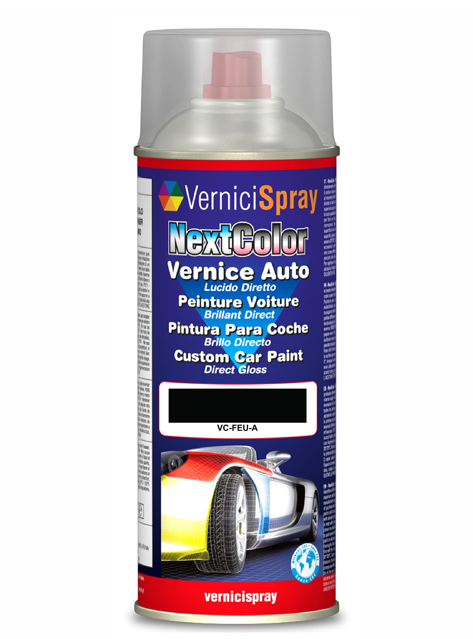 Vernice Ritocco compatibile con FORD KA A BLACK/SCHWARZ AA-XSC632 per verniciatura carrozzeria in Bomboletta Spray 400 ml Vernice Spray Graffi Auto - Graffi Auto