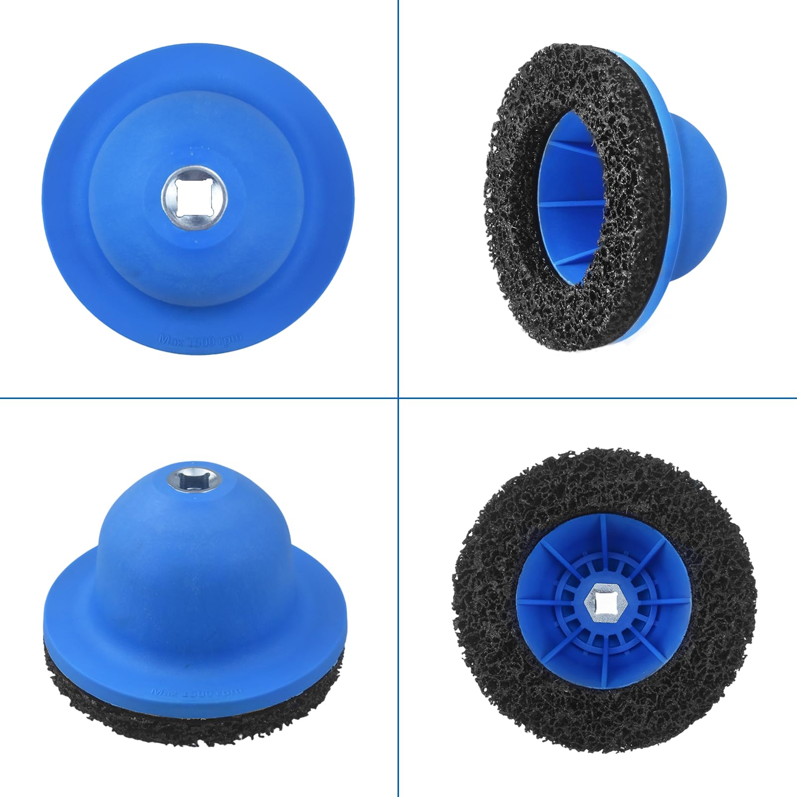 Ponceuse de moyeu de roue, nettoyeur de moyeu de roue de voiture avec roue abrasive de 150 mm pour visseuse à percussion 1/2", meuleuse à tête sphérique pour changement de jante, élimination de