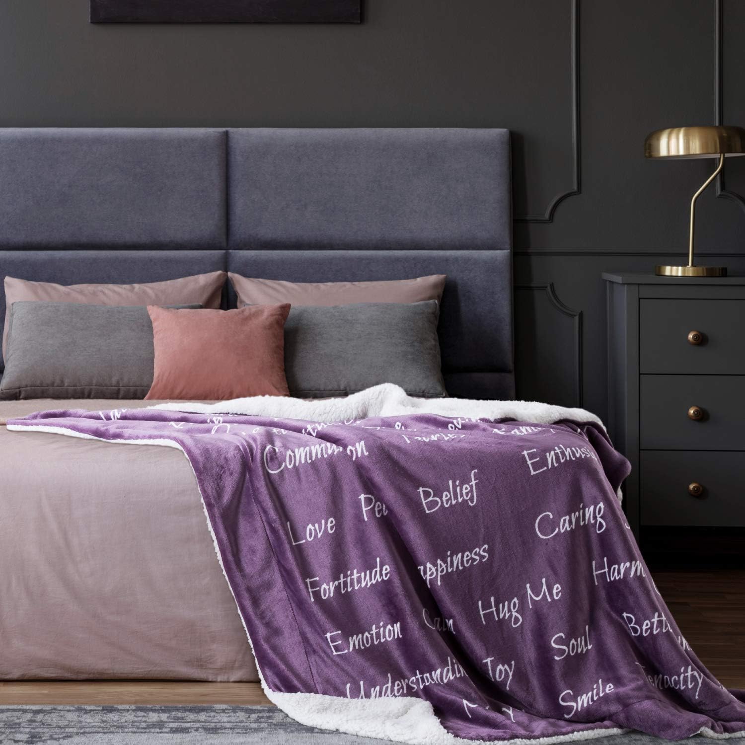 Bedsure Healing Thoughts Blanket Throw Hug Blanket Inspiring Gift Get Well Gifts Perfect Caring Gifts for Women Men
