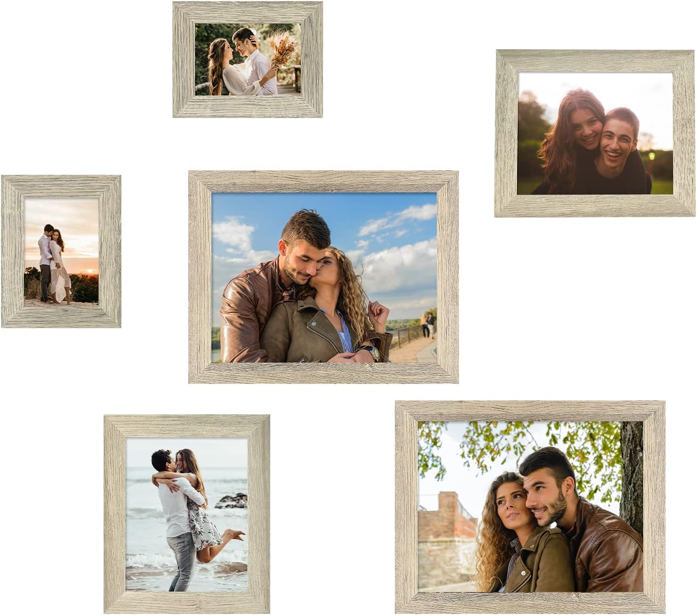 Golden State Art, Beige Picture Frame Set, Great for 5x7