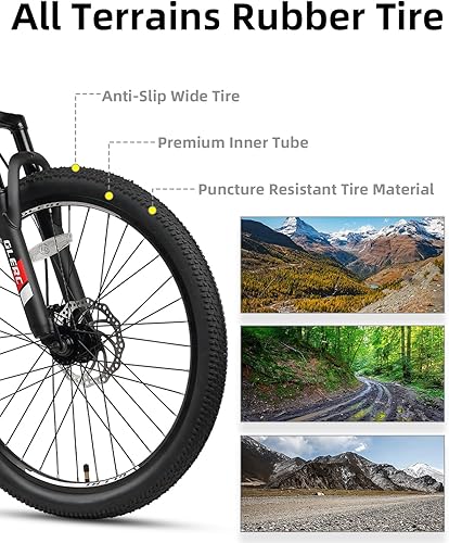 Miniatura 4 de Glerc 20 24 Inch Kids Bike, Kids Mountain Bike for Boys and Girls Ages 6-14, 21-Speed Skyline Bicycle with Front Suspension and Disc Brakes,