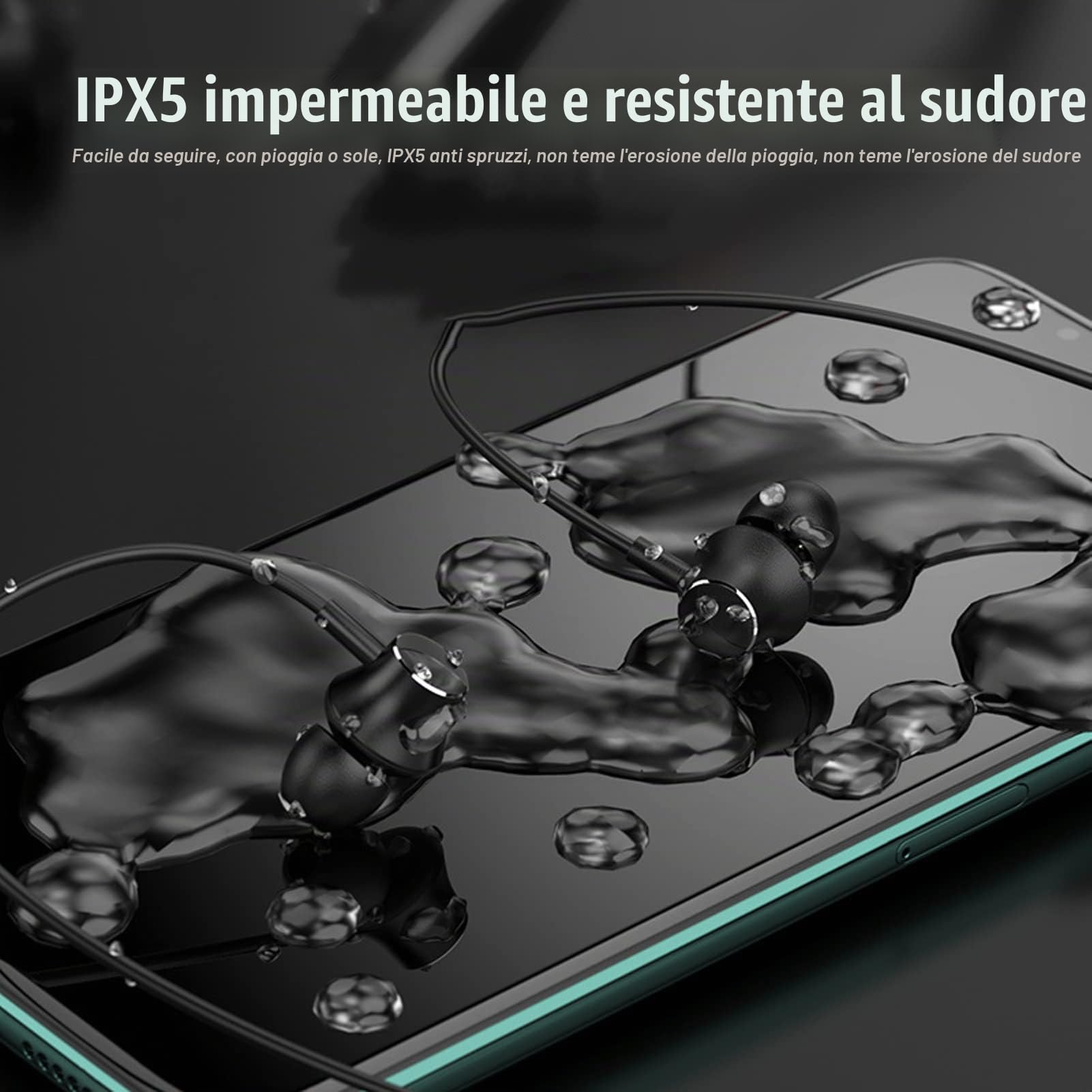 Cuffie Bluetooth con Archetto da Collo, IPX5 Impermeabili Wireless In Ear Auricolari Sportivi Magnetici, Auricolari Stereo con Cancellazione del Rumore per Sport, Allenamento