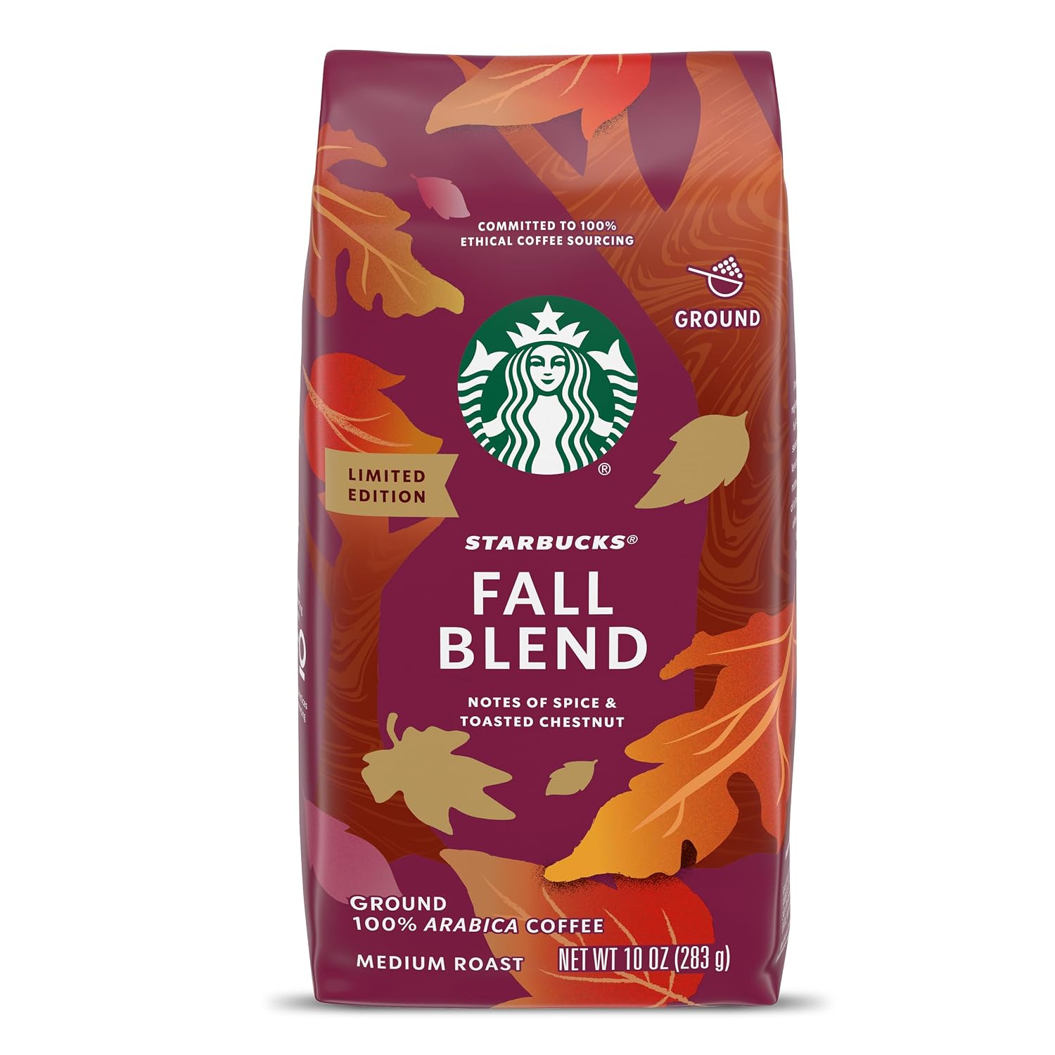Starbucks Ground Coffee, Medium Roast Coffee, Fall Blend, 100% Arabica, Limited Edition, 1 Bag 10 Oz