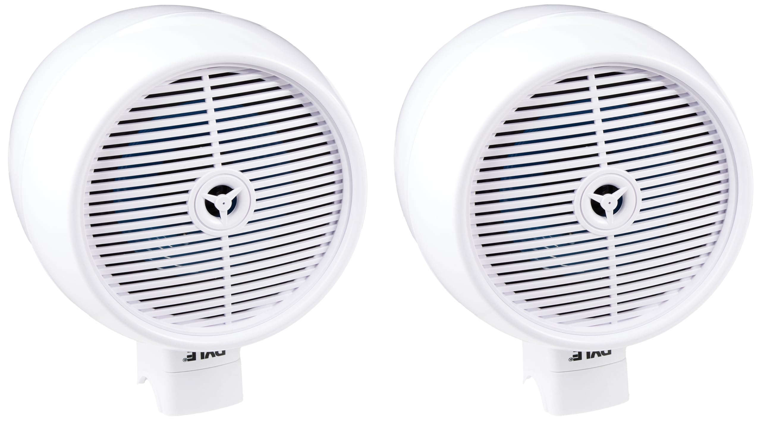 Pyle Bluetooth Waterproof Off-Road Speakers - 8” 300W 2-Way Marine Wakeboard Tower Sound System w/LED Light, Full Range Outdoor Stereo Speaker for Car ATV UTV, Jeep, Boat, Includes Brackets (White)