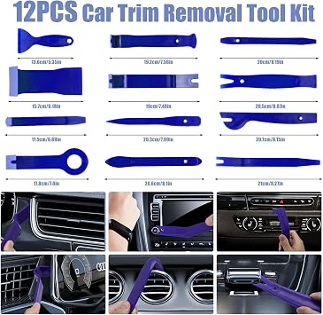 Yoolly 38Pcs Car Trim Removal Tool Kit,Car Panel Door Audio Radio Stereo Removal Tools, Stereo Radio Removal Keys, Automotive Repair Plastic Pry Prying Tools Hook Pick Set