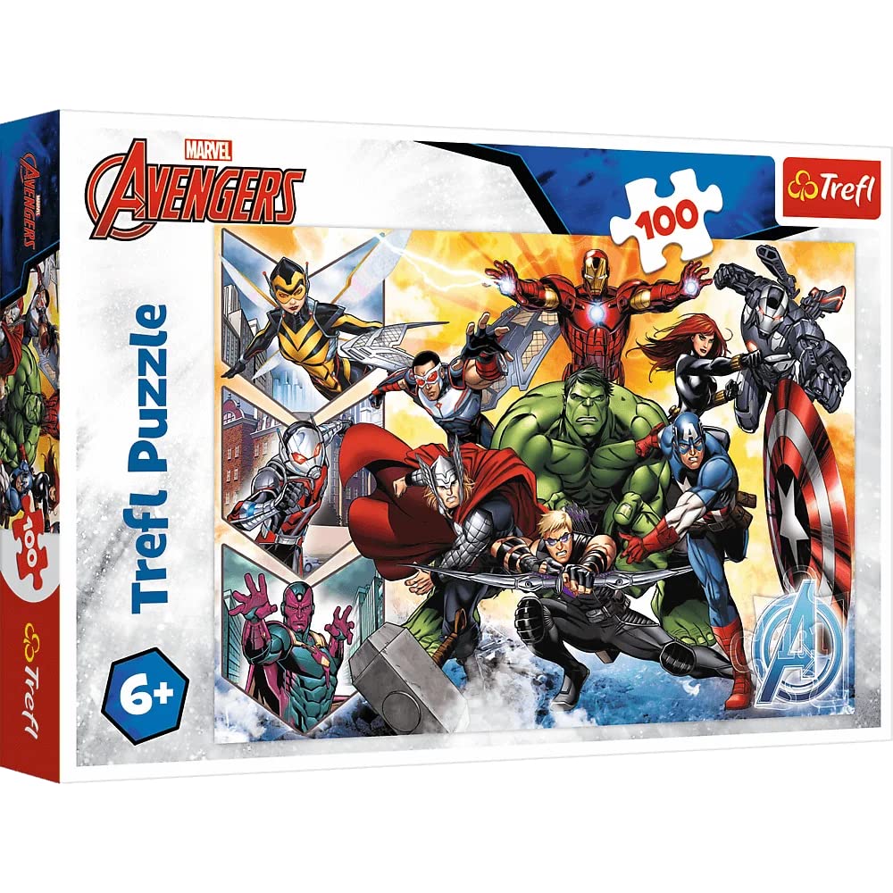 Trefl Marvel The Power of The Avengers – 100 Piece Jigsaw Puzzles for Kids – Marvel Avengers Puzzle for Children – For Ages 6+