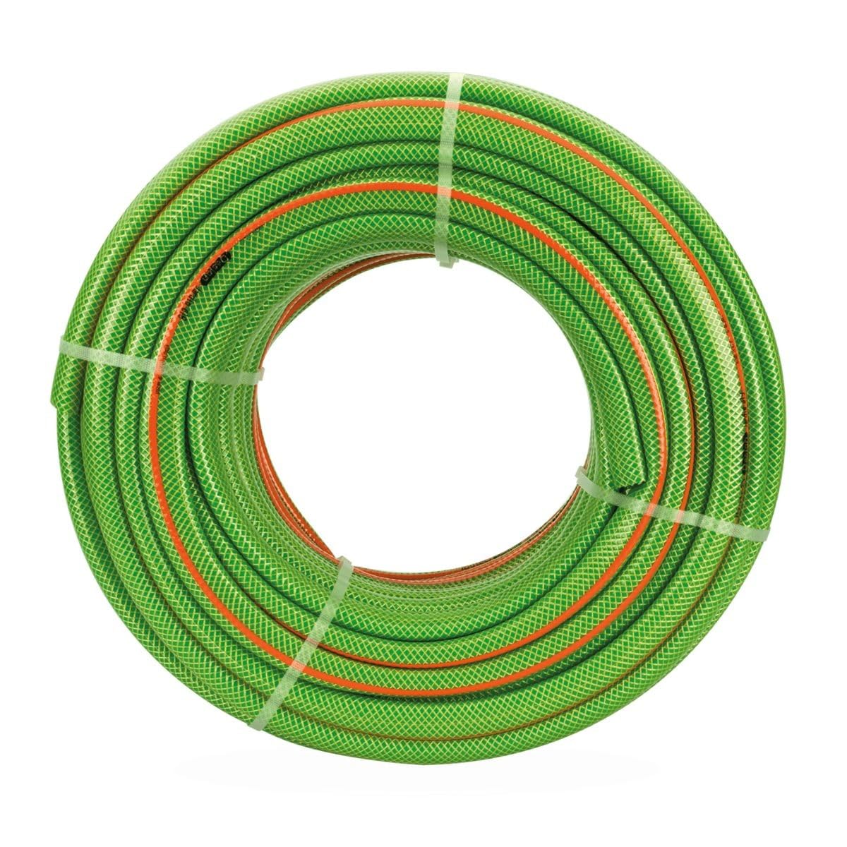 VITO - Tubo da giardino 50 metri tri-strato, intrecciato diam 25 mm 1" morbido PVC rinforzato in poliestere, anti-UV - ideale giardino, orto, irrigazione intensiva