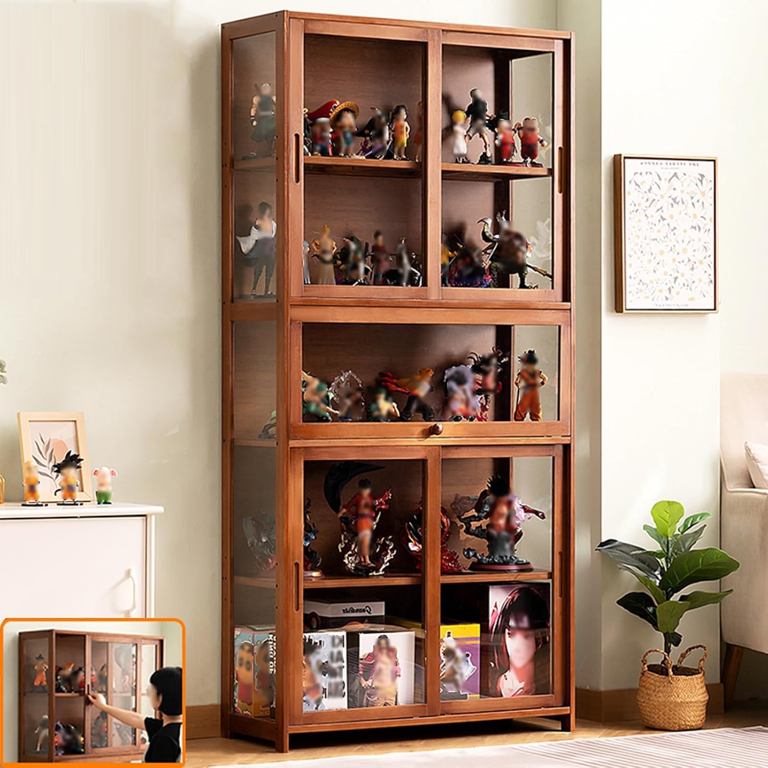 Display Cabinet Toys Display Shelf，Display Case with Acrylic Cabinet Door, Display Cases for Collectibles Acrylic，Clear Display Cabinet for Mini Figures,Fully Sealed and Dustproof (Color :