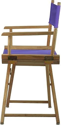 Miniatura 5 de Casual Home 200-00021-41 - Silla de director de 18 in, marco natural, con lona color morado, altura clásica