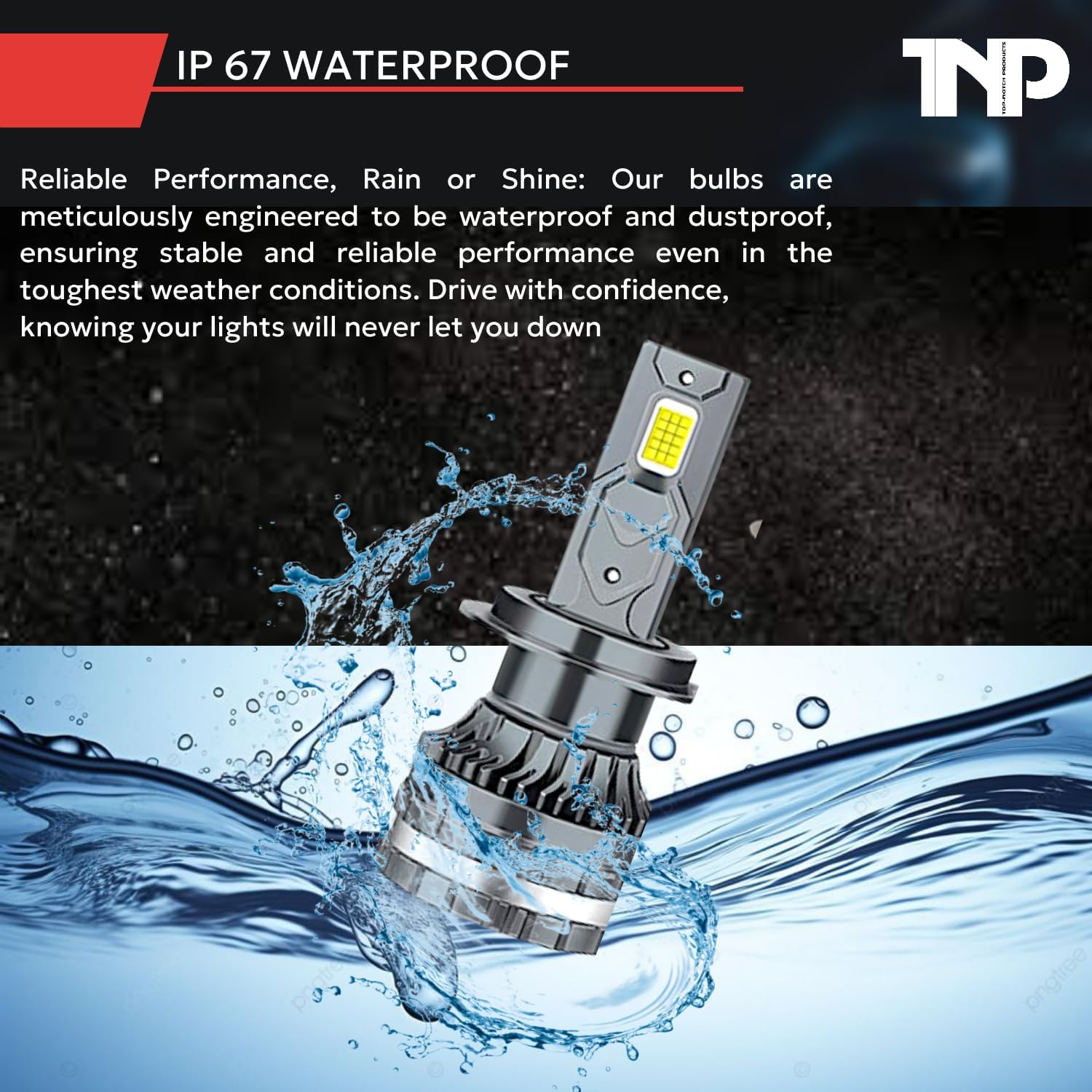 K3 Series H7 LED Headlight Bulbs - Waterproof LED Fog Light Bulbs (2-Pack)