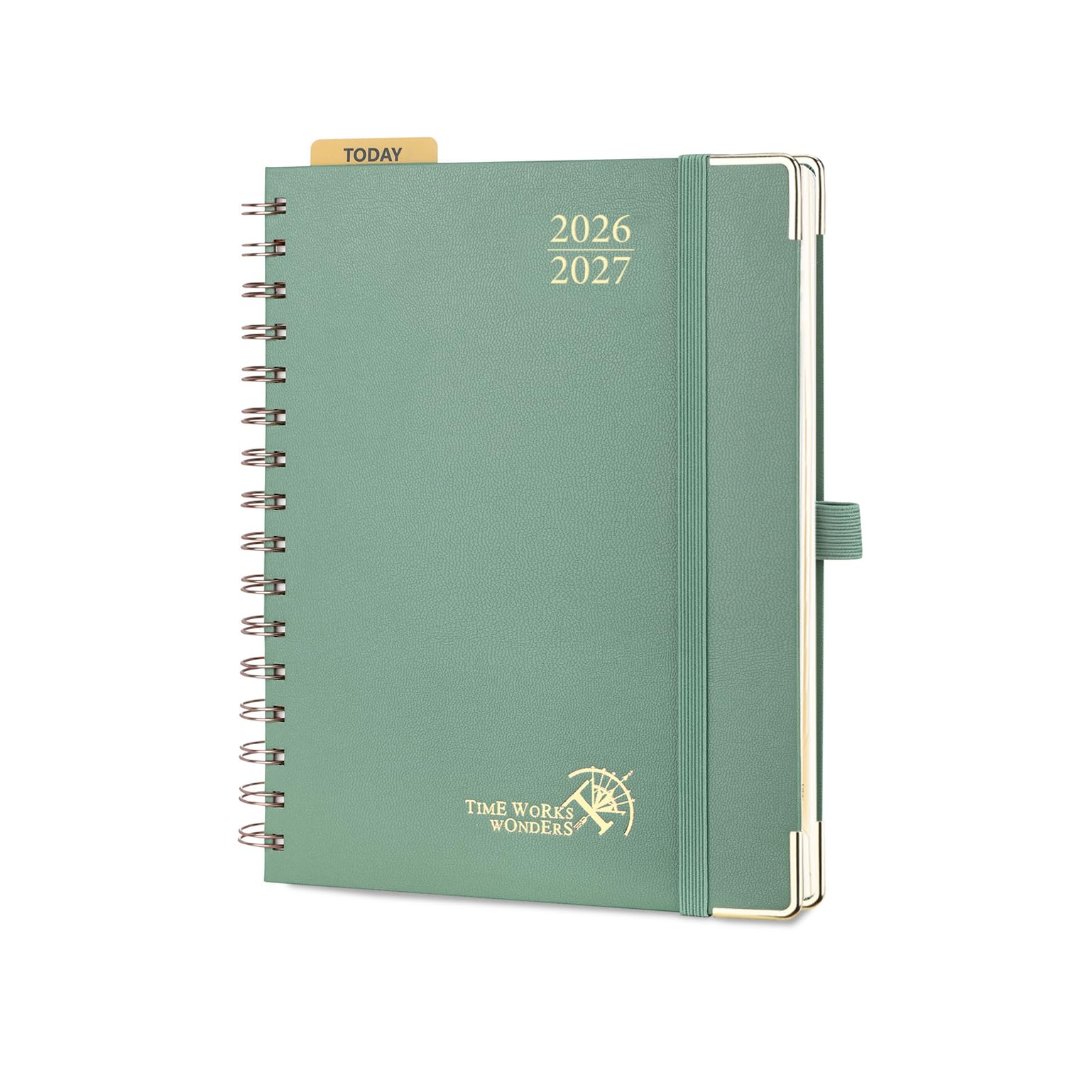 POPRUN Kalender 2026 2027 Buchkalender Ringbuch mit Hardcover, ca. A4 (26,5 x 21,5 cm), 17-Monate-Terminplaner (Aug.2026-Dez.2027), Wochenplaner 2026 2027