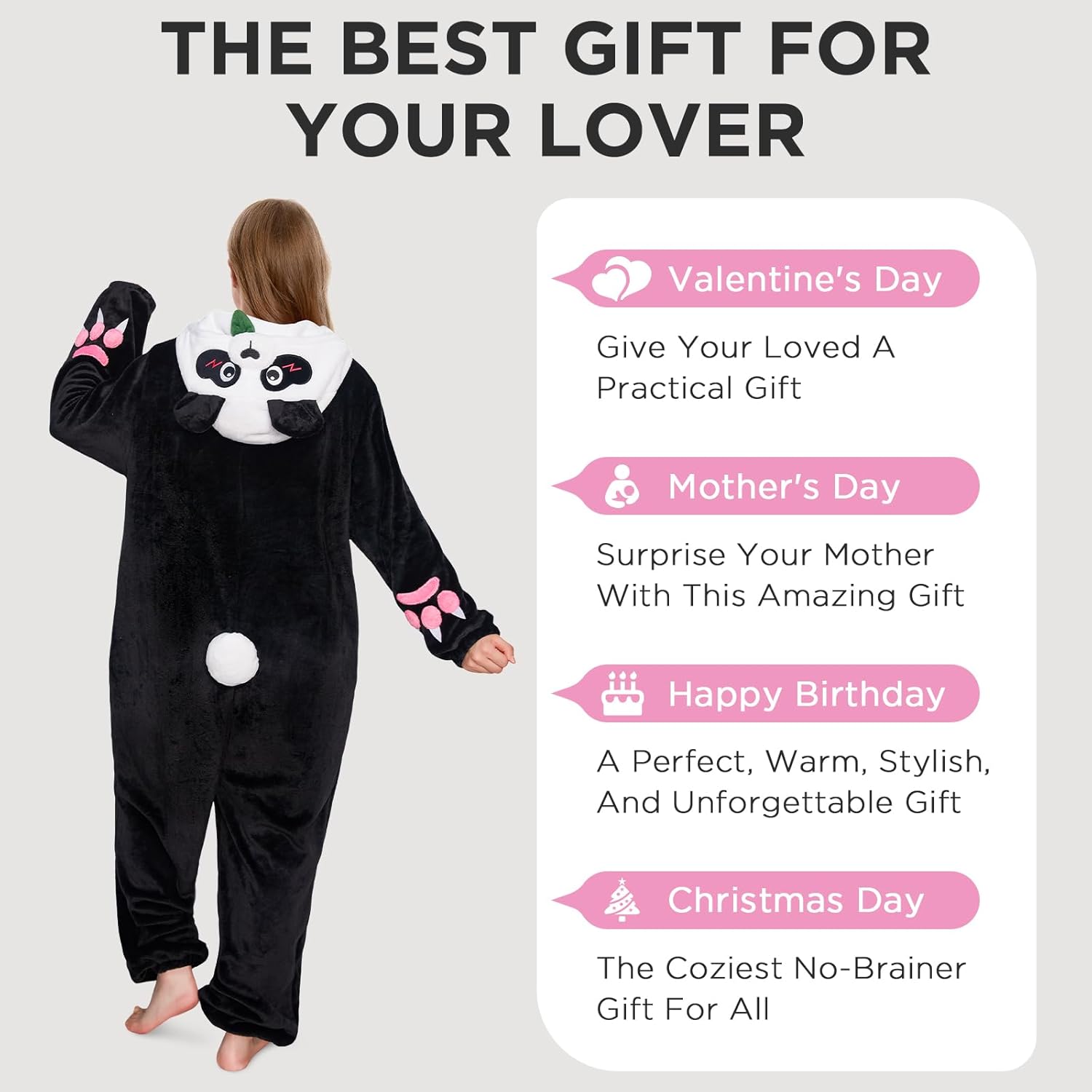 OLAOLA Adult Unisex Onesie, Animal Hoodie Pajamas with Pockets, Flannel Sleepwear Halloween Cosplay Costume Gifts - Image 5