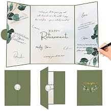 Retirement Gift for Women, Retirement Party Decorations, Green Creative Retired Guest Sign in Guest Book Alternative, Offcially Retired Signing Card Board for Farewell Party Supplies