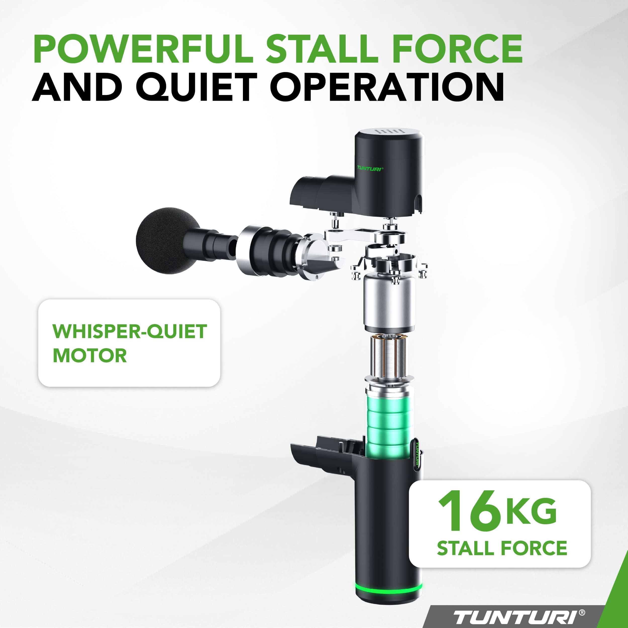 Tunturi Massage Gun Mini - Appareil de massage - Pistolet de massage - Rechargeable - 4 accessoires et étui inclus