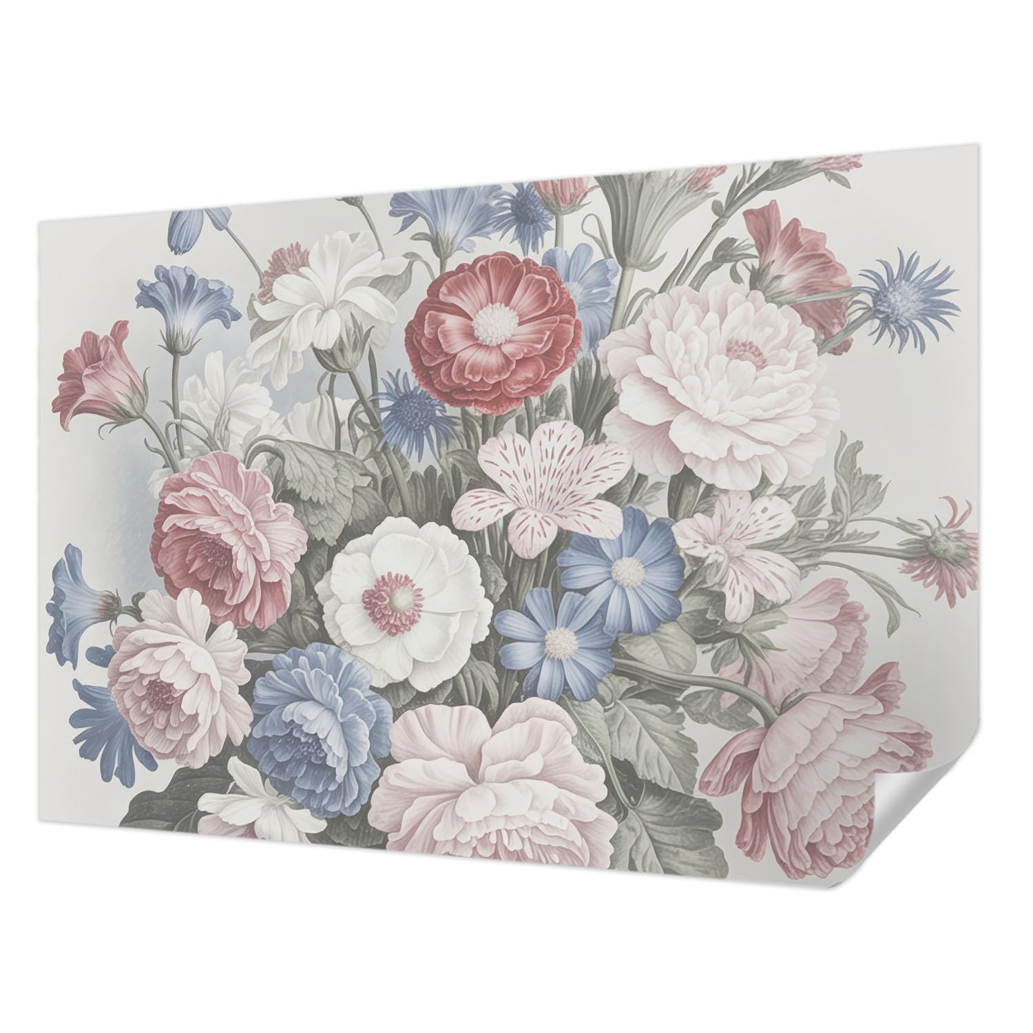 Revêtement mural autocollant bouquet coloré pour chambre chaleureuse