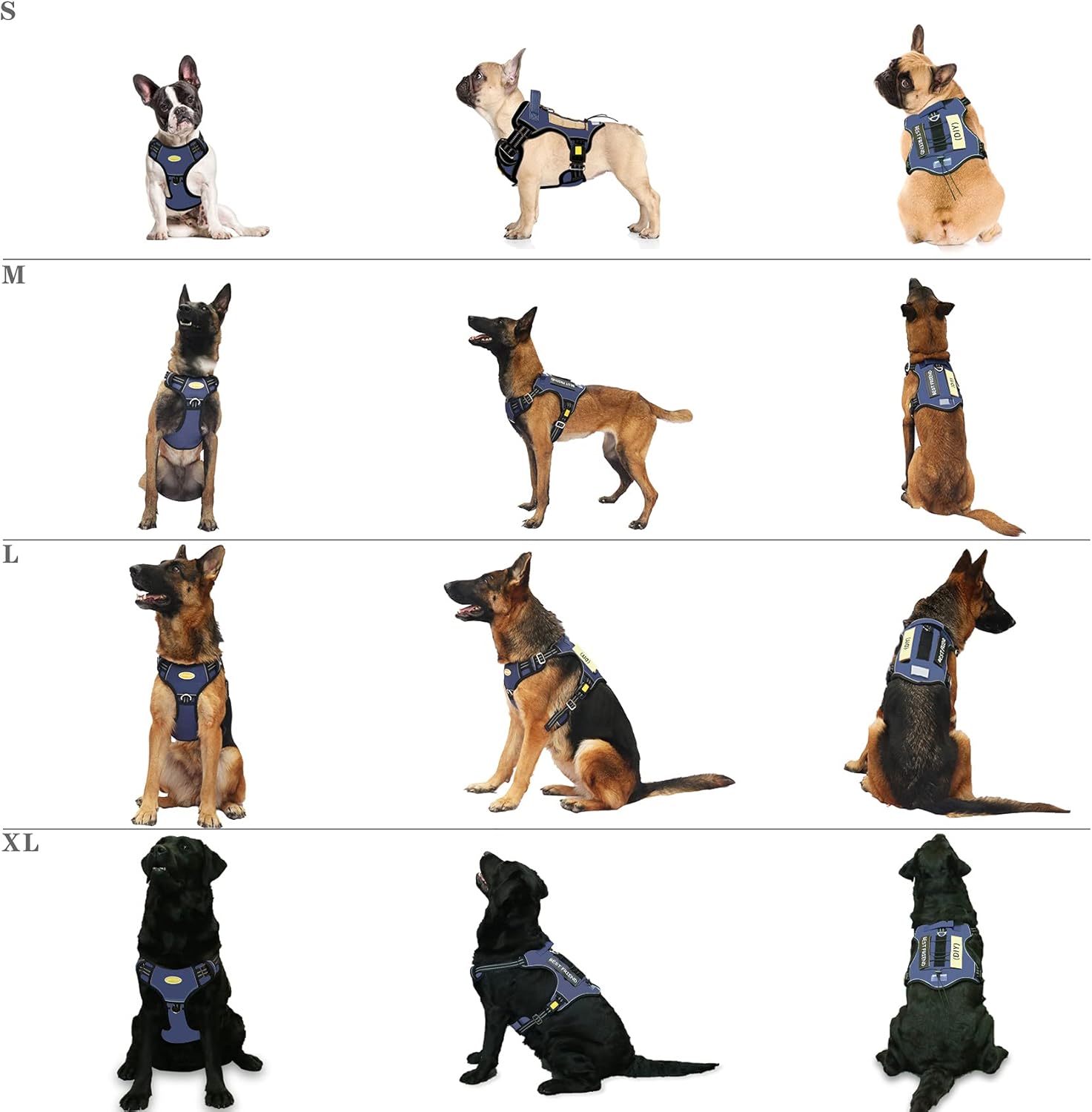 PETAGE Tactical Service Dog Harness No Pull, Reflective Military Dog Harness with Handle, Service Dog Vest for Training, Adjustable Working Pet Vest Easy Control for Small Medium Large Dogs( Tan-L) : Pet Supplies