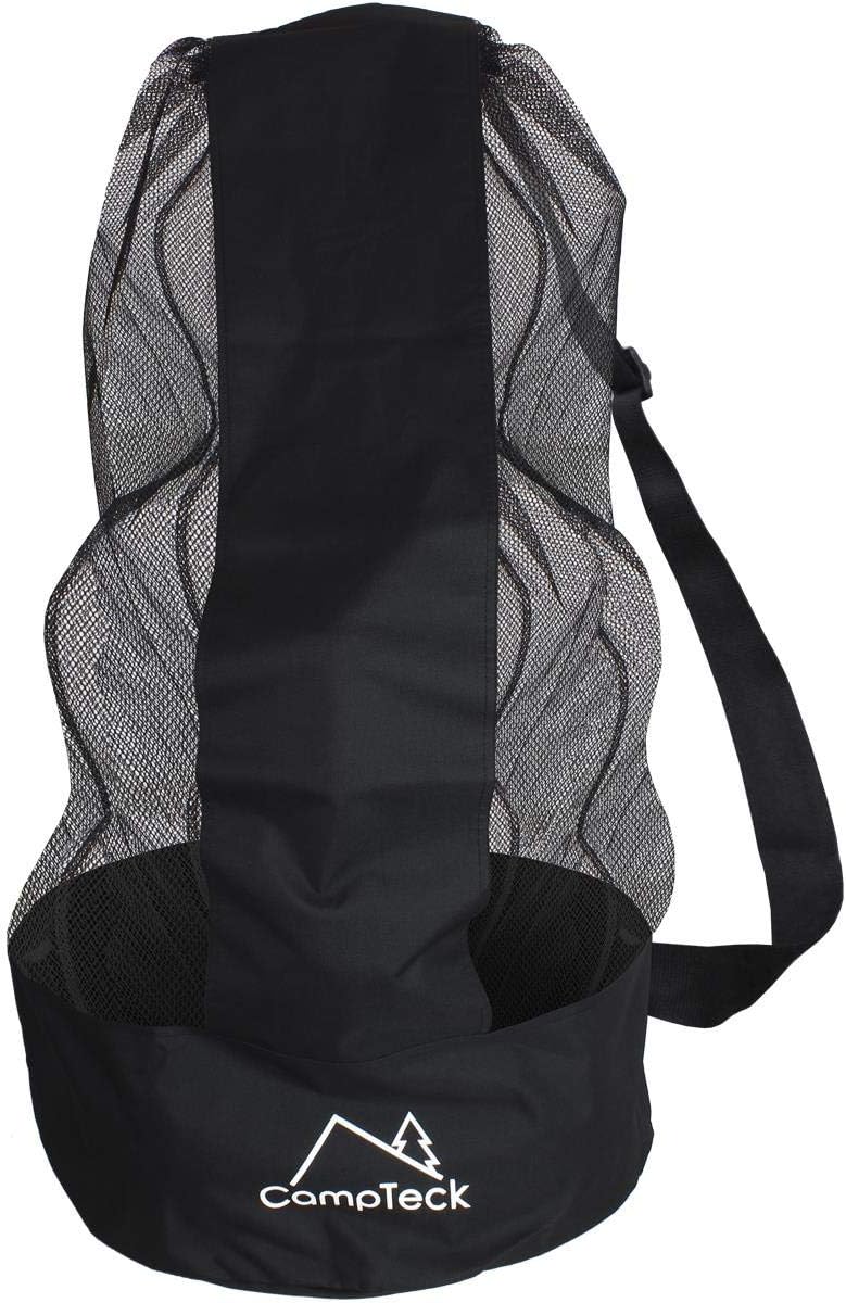 CampTeck U7081 Drawstring Soccer Ball Bag Soccer Ball Net Bag with Shoulder Strap (12-15 Balls) - Black