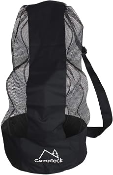 CampTeck U7081 Drawstring Soccer Ball Bag Soccer Ball Net Bag with Shoulder Strap 12-15 Balls - Black