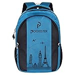 35L Water Resistant Large Laptop/Office/College/School/Travel Casual Design Unisex Backpack (Fits up 15.6 inch laptop) (Sky Blue)…