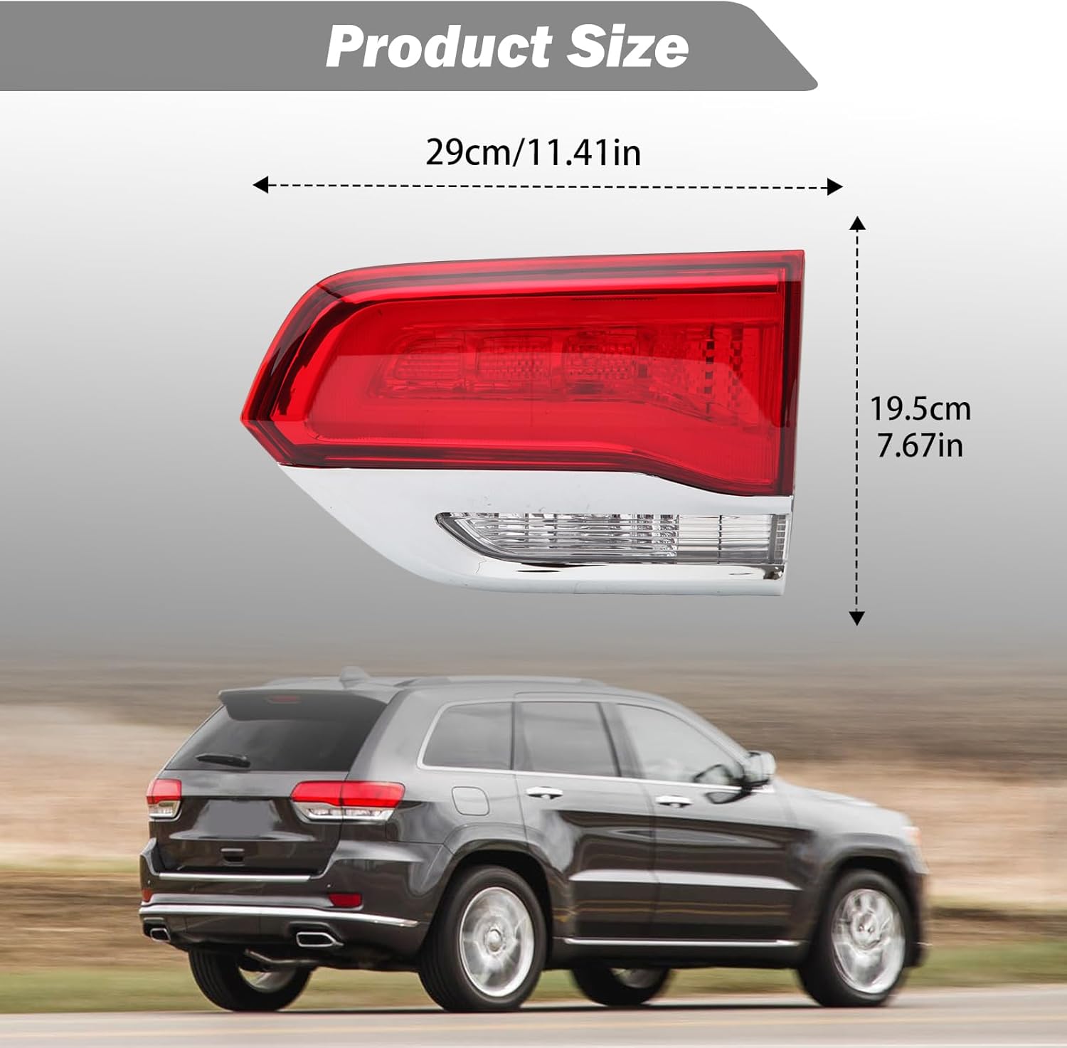Inner Tail light for 2014-2021 Jeep Grand Cherokee Laredo/Limited/Overland/Summit CH2803105 68110046AB Passenger Side (Right)