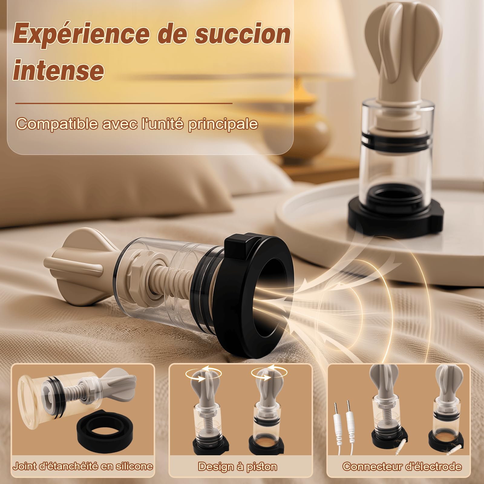 Électrostimulation Ventouse de Mamelon Extreme SM Bondage Set pour l'Électro-stimulation, Sex Toys pour Femmes et Hommes